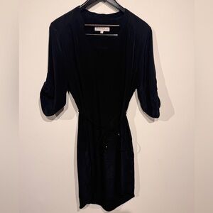 Amanda U. Black Shirt Dress with Tie Waist